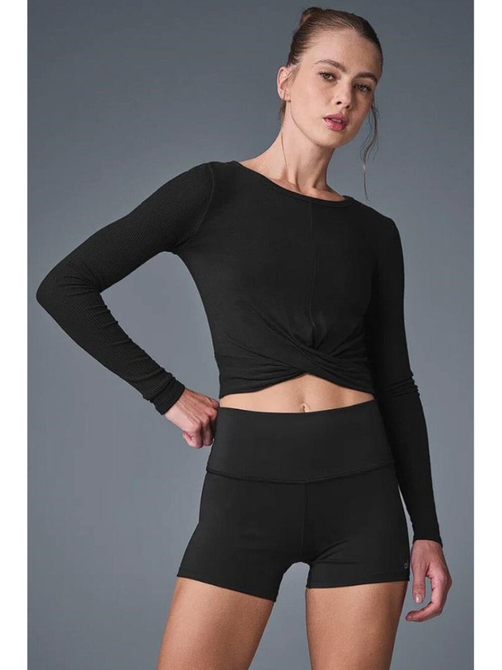 ALO YOGA Women's Cover Long Sleeve Top Size XXS in Black